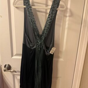 Silence + Noise Charcoal and Black Sleeveless top with Macrame back